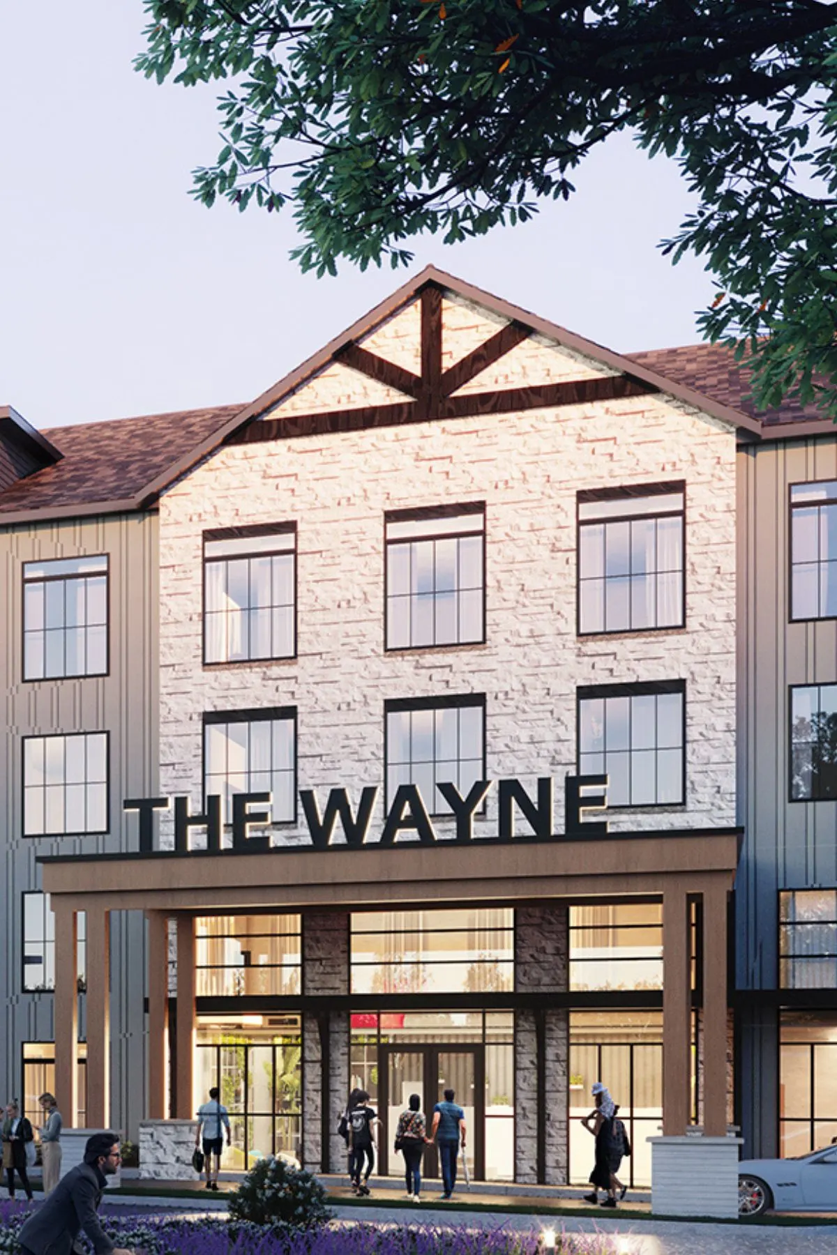 Resort-style pool at The Wayne apartments